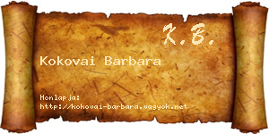 Kokovai Barbara névjegykártya