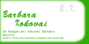 barbara kokovai business card